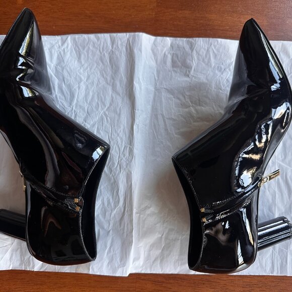 Ferragamo Black Patent Leather Ankle Booties - Picture 7 of 11